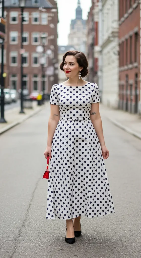 A polka dot maxi dress adds a playful and vintage touch to your honeymoon wardrobe. The timeless print brings a fun, retro feel while still looking elegant. Opt for classic black and white, soft pastels, or bold, vibrant colors to suit your personal style. 