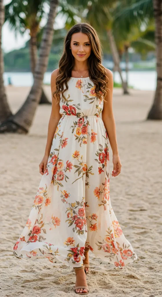 A chiffon maxi dress is light as air, making it a must-have for tropical honeymoons. The fabric flows beautifully, creating an elegant and dreamy look. Whether you choose a solid color or a floral print, chiffon ensures effortless beauty. 