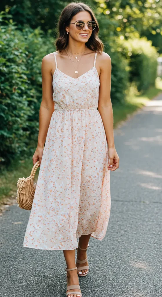 A spaghetti strap maxi dress is a lightweight and breathable option, perfect for warm-weather destinations. The delicate straps add a feminine touch, while the flowing fabric keeps you comfortable throughout the day.