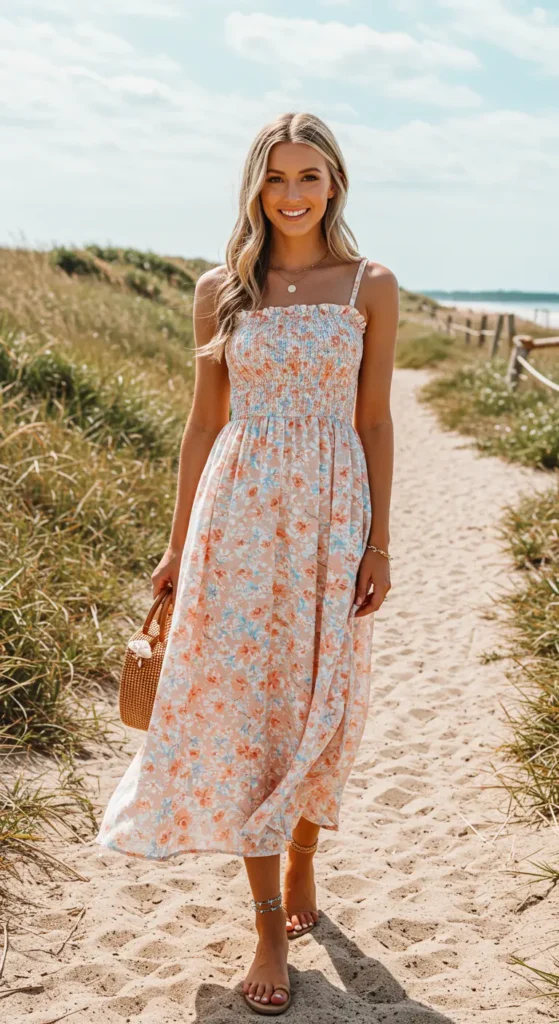 A smocked maxi dress is the perfect combination of comfort and style. The smocked bodice provides a flattering fit without being restrictive, making it ideal for long honeymoon strolls. The flowy skirt adds an effortless elegance, while the lightweight fabric ensures you stay cool. 